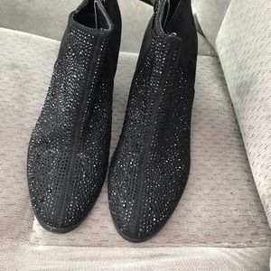 Jennifer Lopez black diamonds heal ankle boots